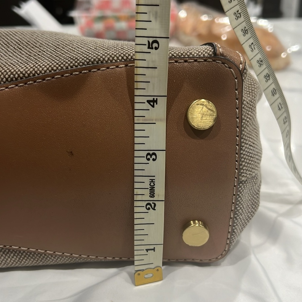 Rare Michael Kors Satchel Handbag Raven Molly Arlo Leather Canvas Hobo Tote Bag - Picture 14 of 16